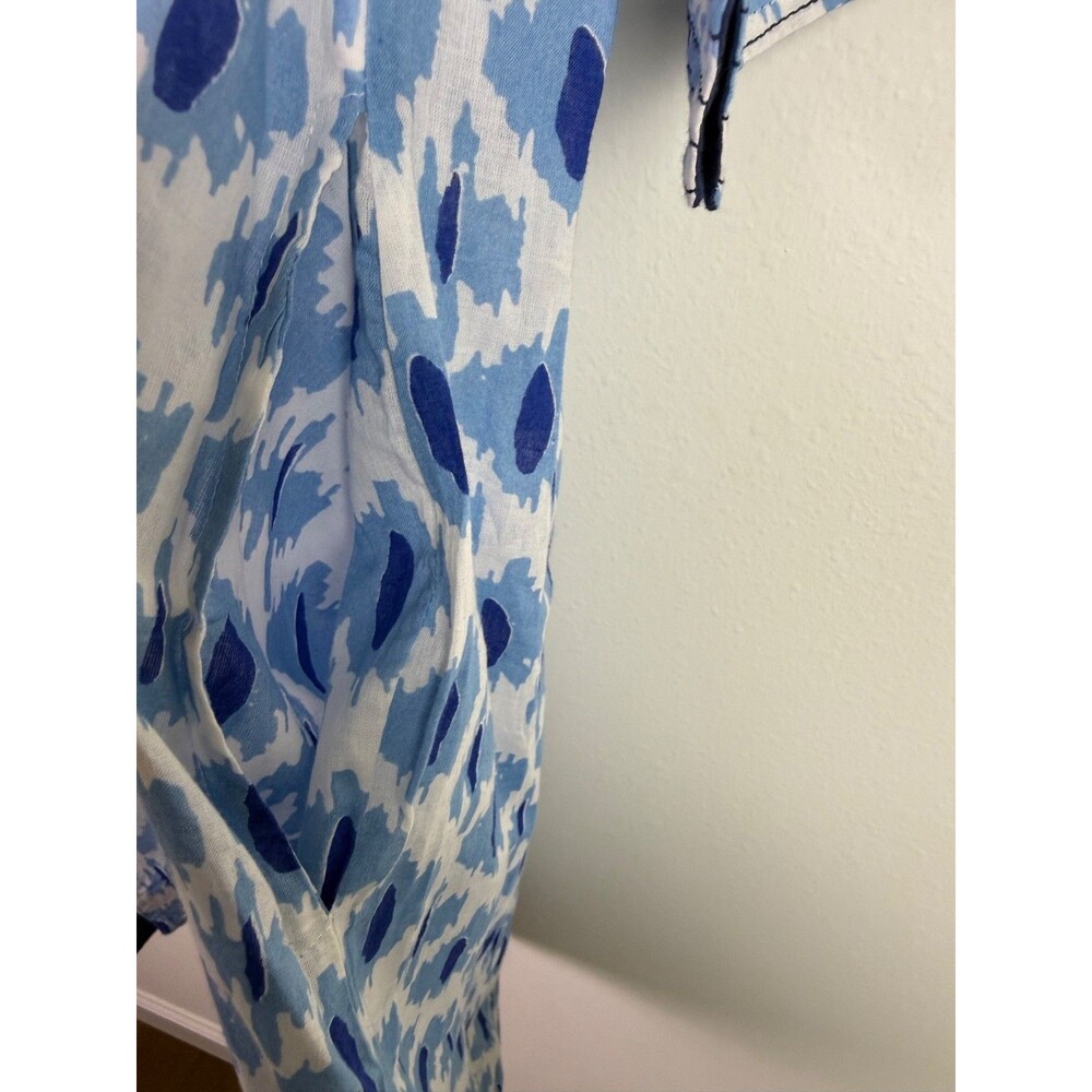 Dolma Women's Cotton Amelia Tunic Dress Blue Geometric Print Lightweight Small - Picture 8 of 11
